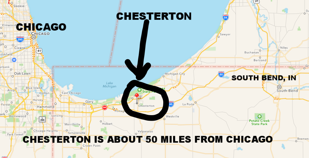 CLICK TO ENLARGE - WHERE IS CHESTERTON FROM YOUR LOCATI ON