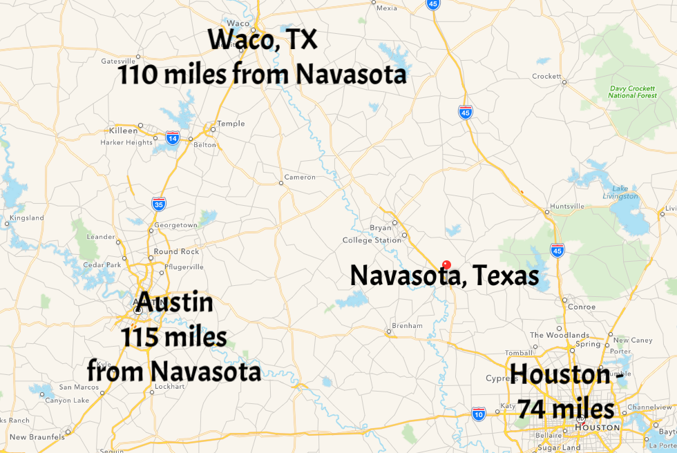 Click on map to enlarge How far is Navasota, TX from you?