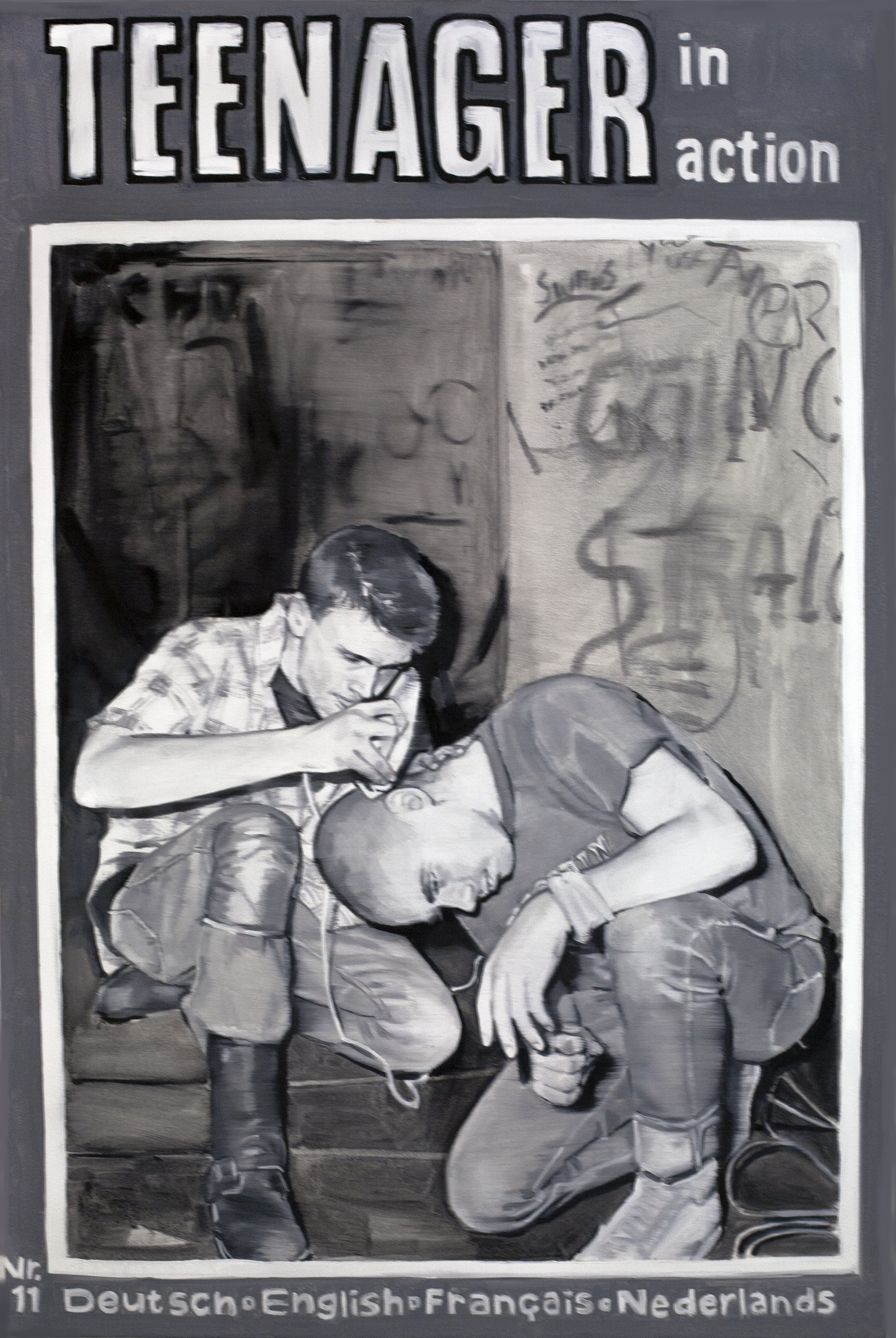 TEENAGER IN ACTION, 28" x 42" oil on canvas. 2014