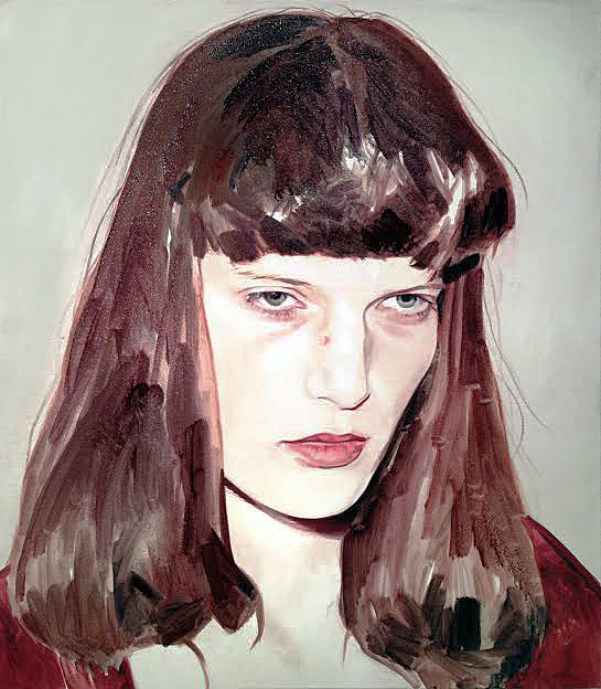 MAROON MODEL, 28.5" x 32" oil on canvas. 2014