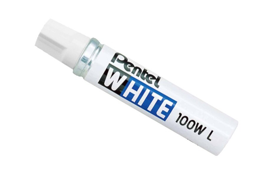 Pentel White Marker Pen Chisel Tip 100Wl - Single