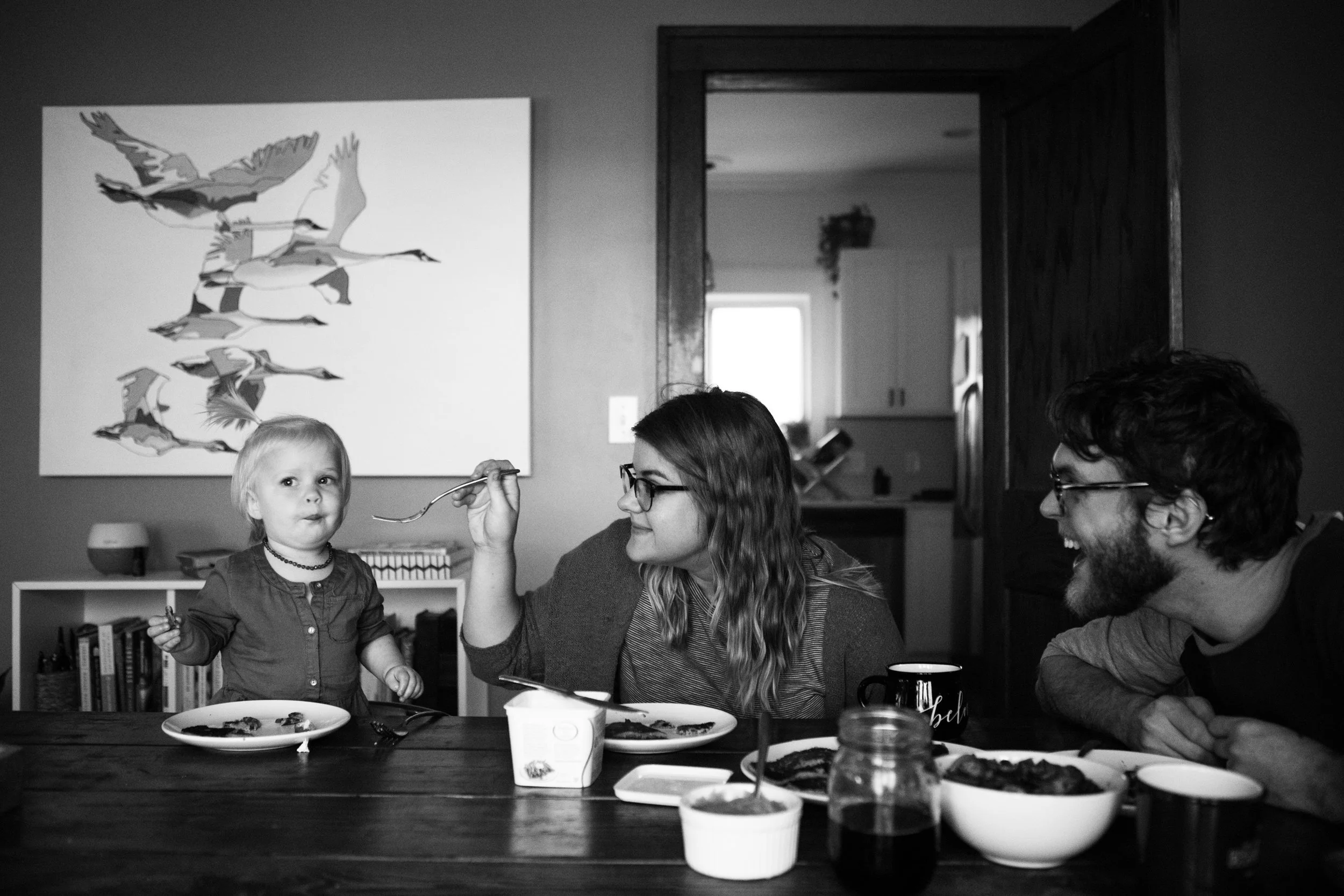 family at table