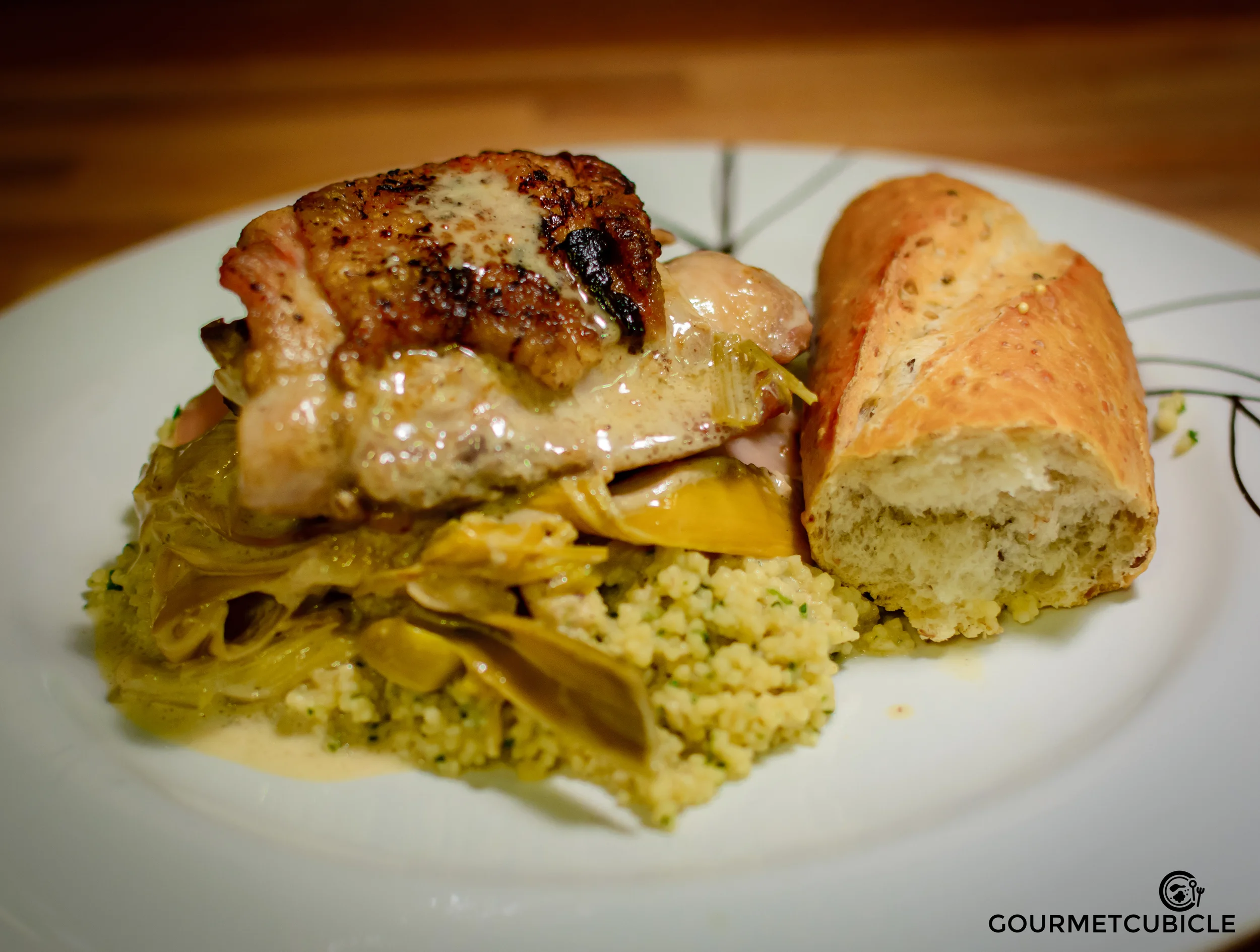 Creamy Leeks with Pan Roasted Chicken
