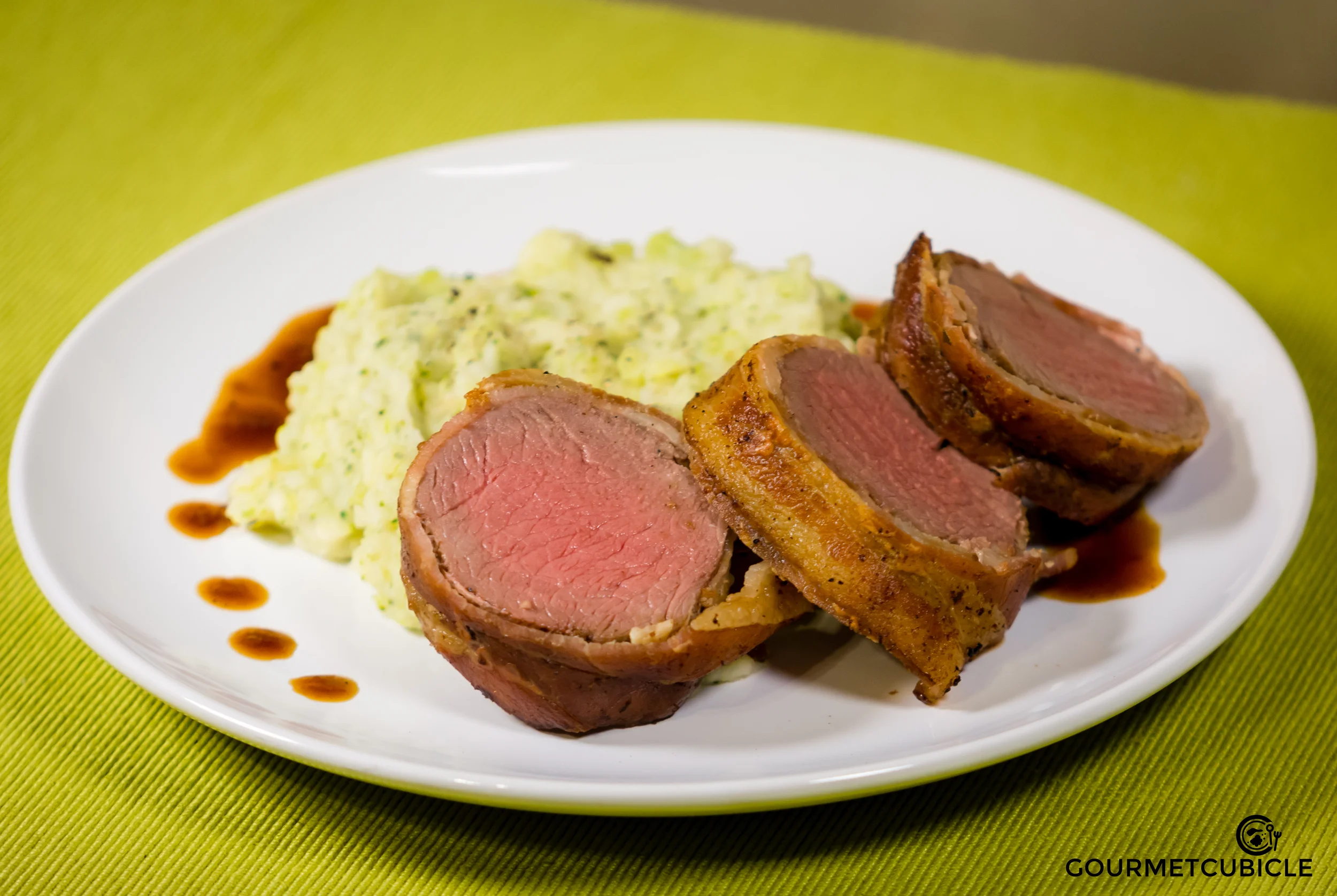 Bacon Wrapped Venison With Balsamic Fig Reduction