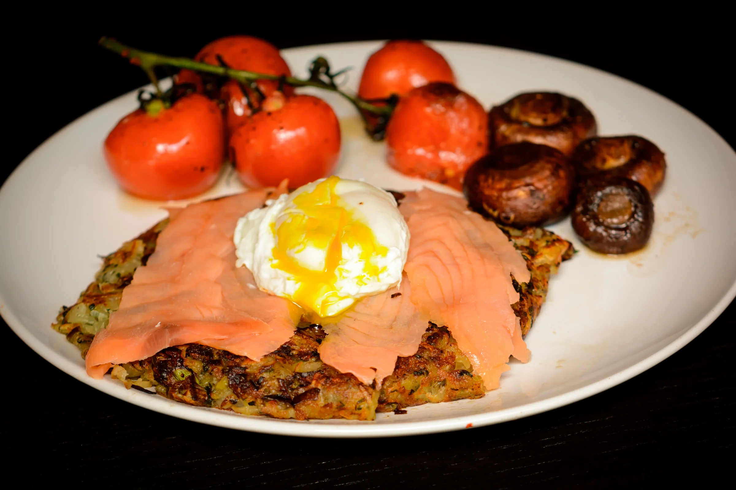 Potato and Leek Rösti with Poached Eggs
