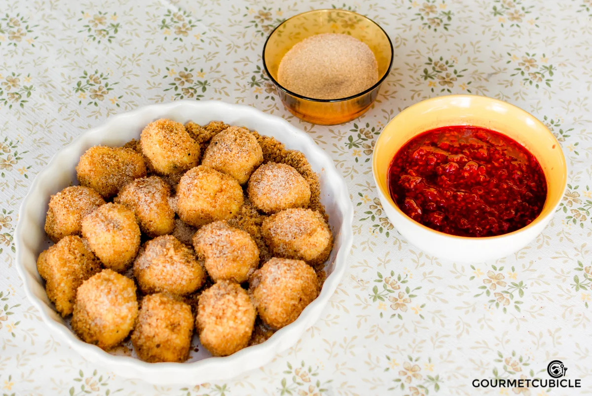 Breaded Sweet Farmers Cheese Dumplings (Túrógombóc)