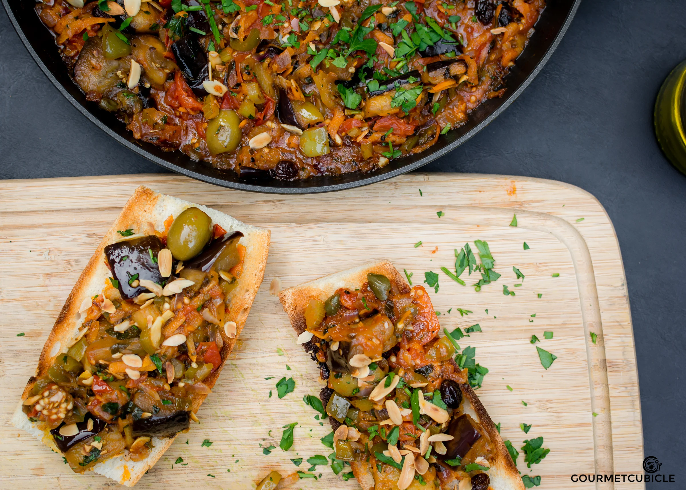 Sicilian Caponata with Garlic Toast