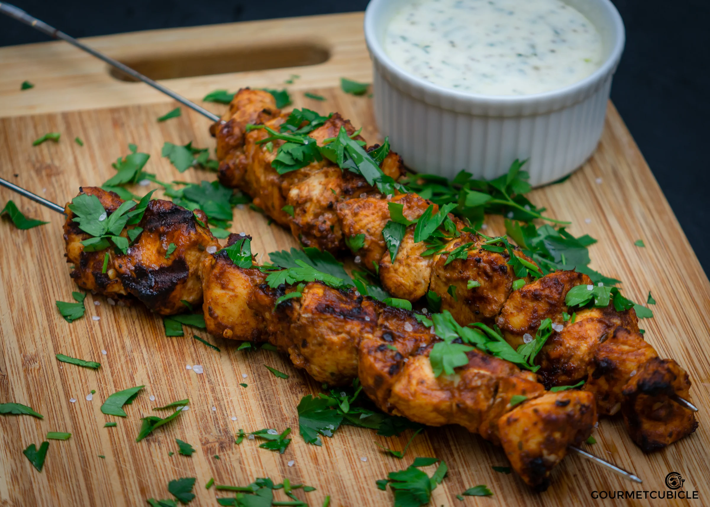 Moroccan Chicken with Jalapeño Garlic Yogurt Dipping