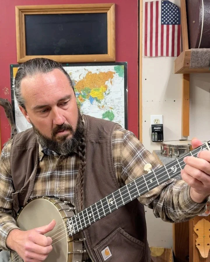 Quick tune on a recent S.S.Stewart restoration. This beautiful banjo had inlays replaced that were missing, fretjob and a setup ready for the next 100 years. #vancebanjos #banjorestoration #openbackbanjo #banjo #stewartbanjo #victorianbanjo #banjorep