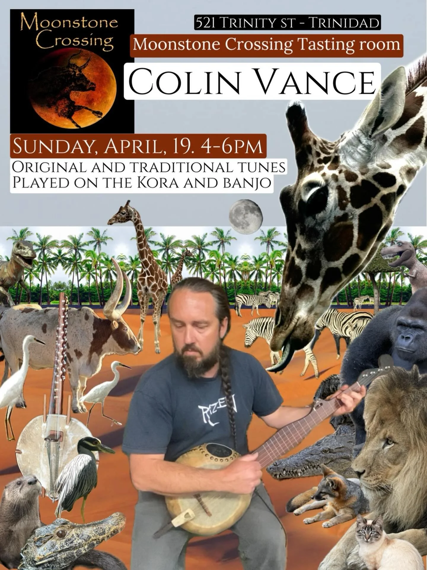 Looks like it&rsquo;ll most likely be a cozy rainy evening this Sunday in Trinidad. I&rsquo;ll play some traditional, original and improvised music on the kora and banjo. #vancebanjos #kora #banjo #gourdbanjo #musically
