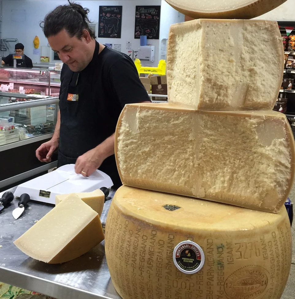 Calum and the Parmigiano Reggiano pyramid