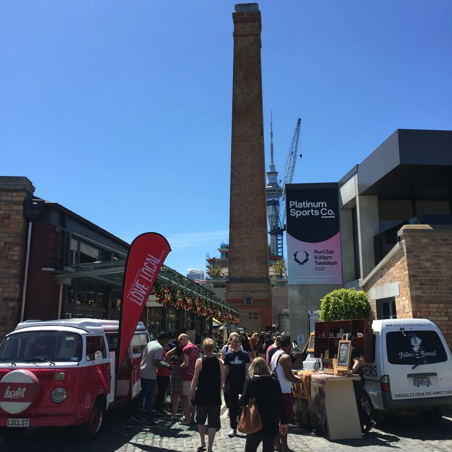 Iconic Auckland symbols high above the entrance
