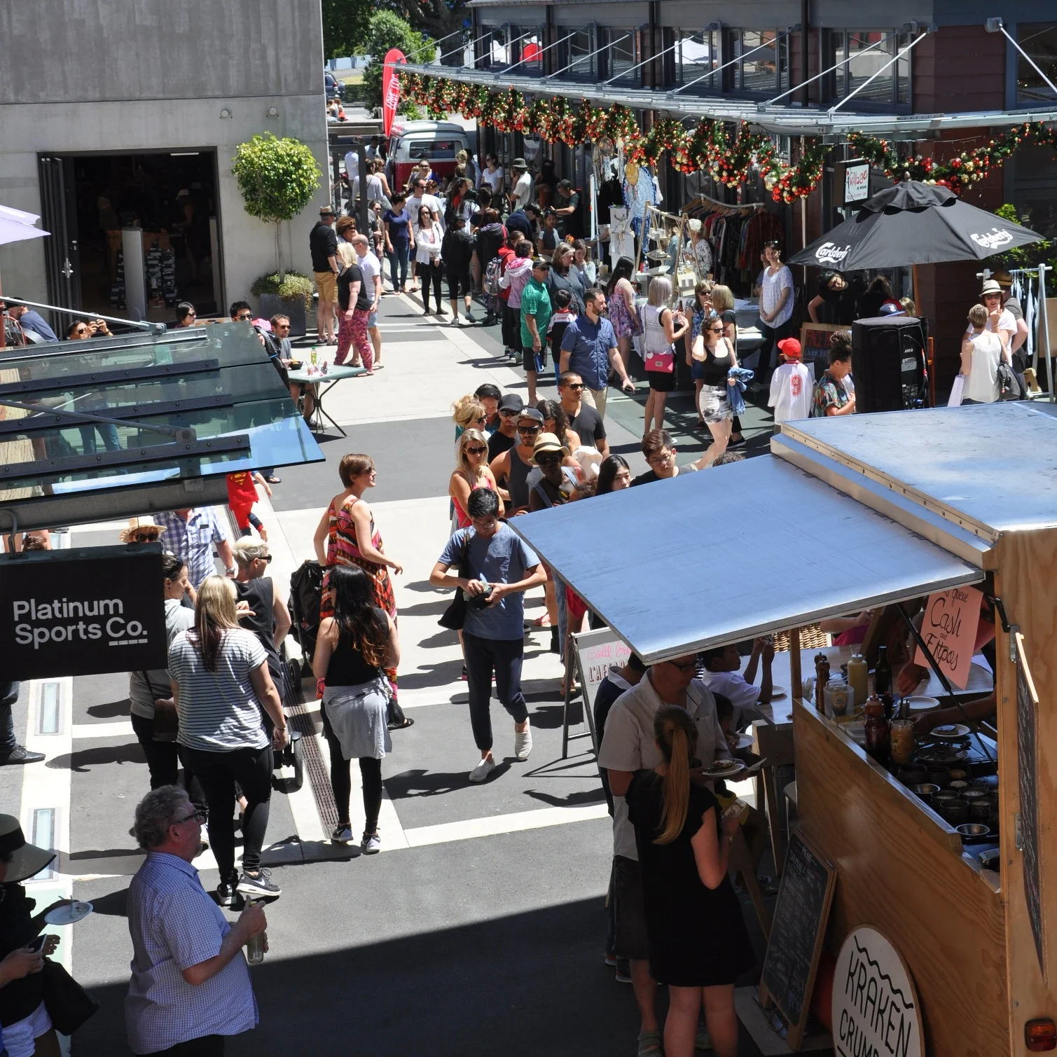 Looking down into the crowd