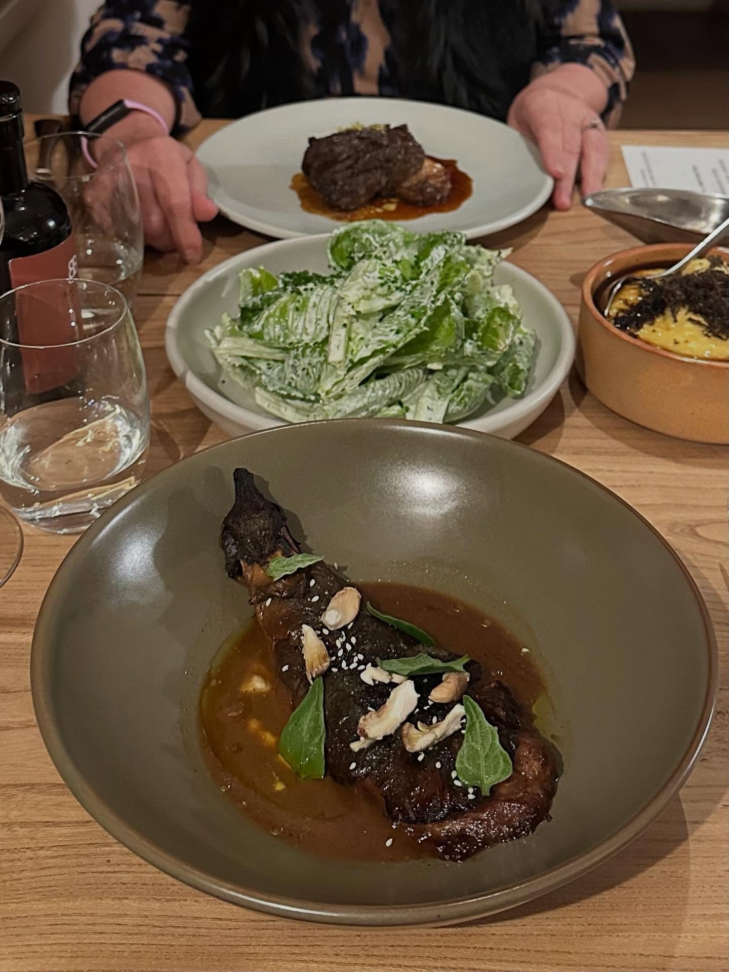 Miso &amp; coffee marinated eggplant 🍆 oyster mushrooms 🍄&zwj;🟫 mushroom 🍄&zwj;🟫 dashi &amp; black truffle&hellip; currently on @blackbarnbistro menu. 

A very clever dish with amazing depth of flavour. Miso✖️coffee&hellip; absolutely 💯 works! 