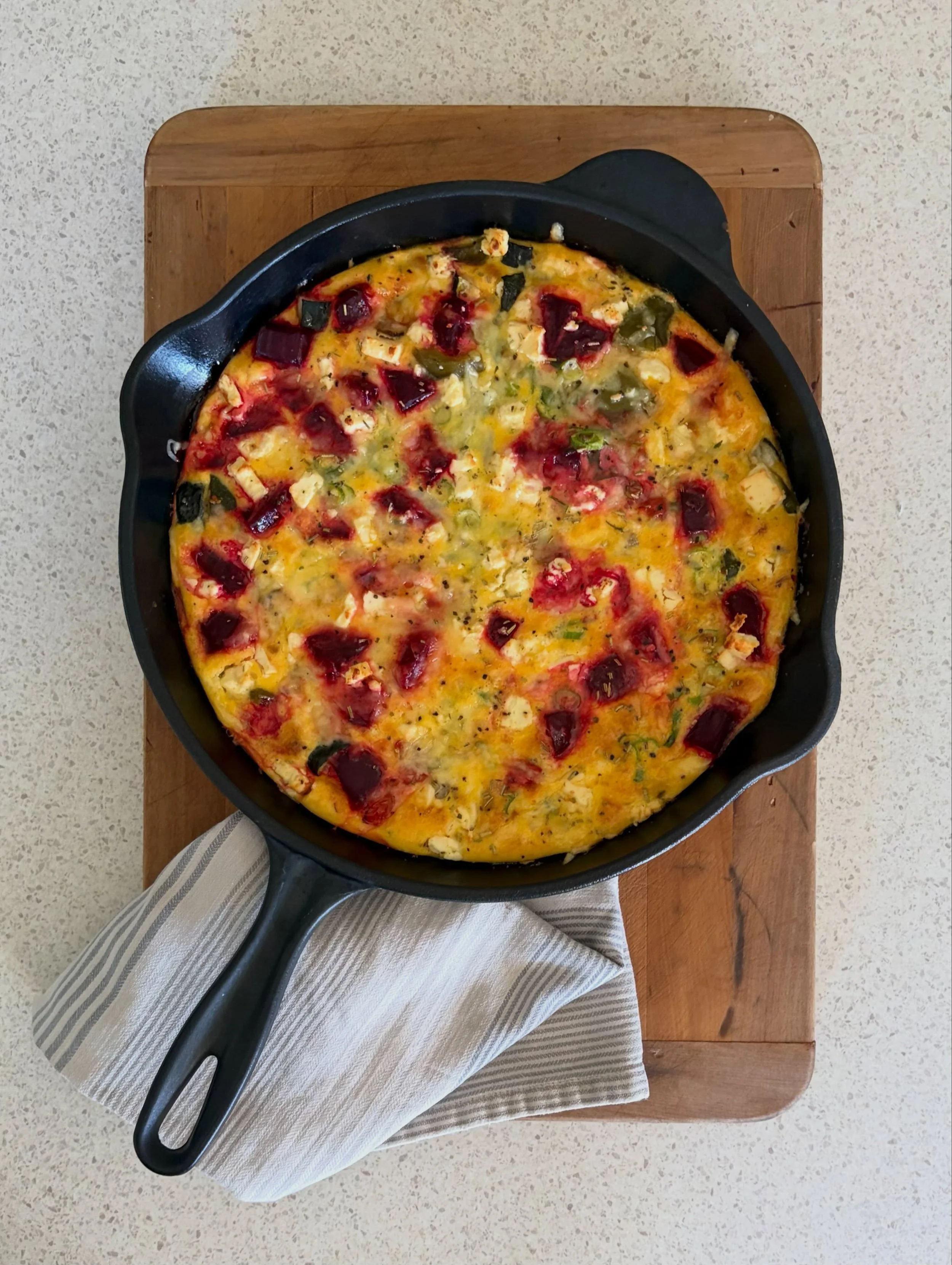 Frittata&hellip; easy to make &amp; takes the indecision out of week day lunches. Perfect with a leafy green salad &amp; love it is packed full of vegetables - beetroot, courgettes, peppers, tomatoes &amp; onion - can be eaten cold, quickly reheated 