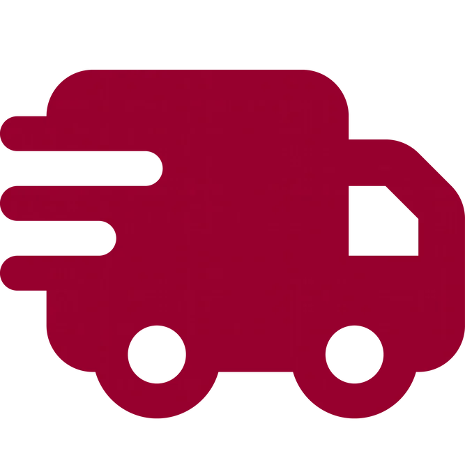 Red semi icon truck moving fast