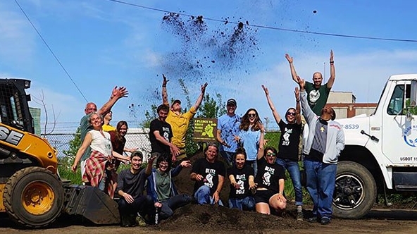 A .skid steer was donated for the 2017 Victory Garden Blitz