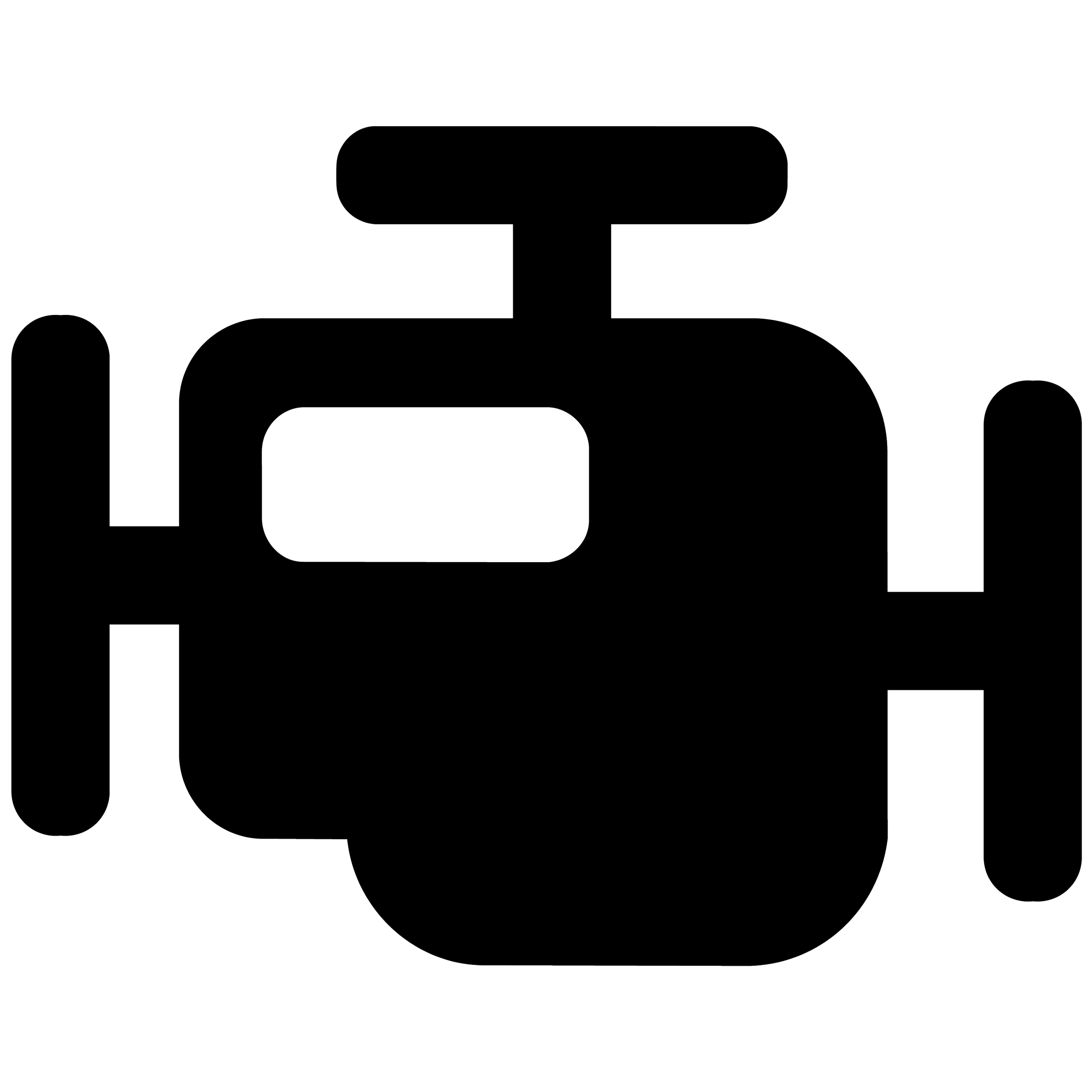 Black and white engine icon