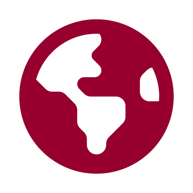 Red icon of earth
