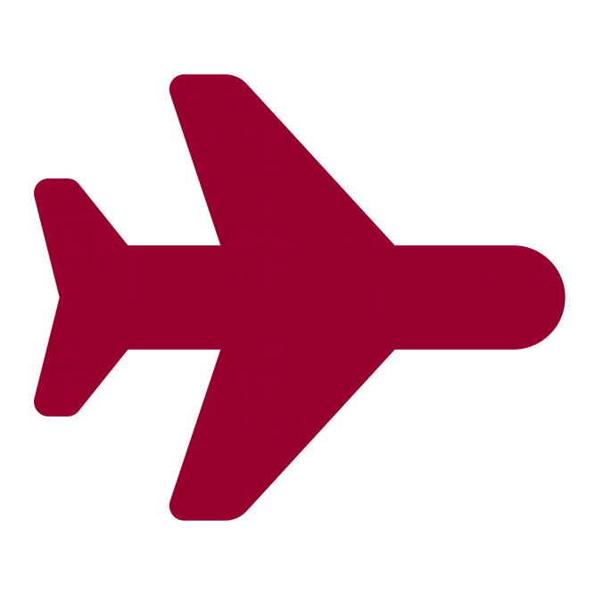 red icon of a plane