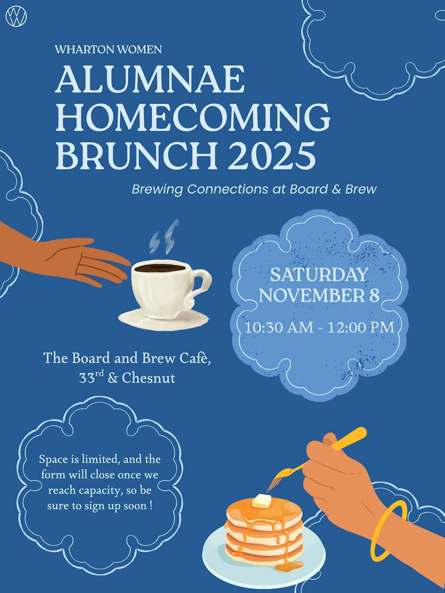 homecoming is better shared, especially over brunch 💙 join WW and alumnae together at the board and brew! sign up in bio before spots run out