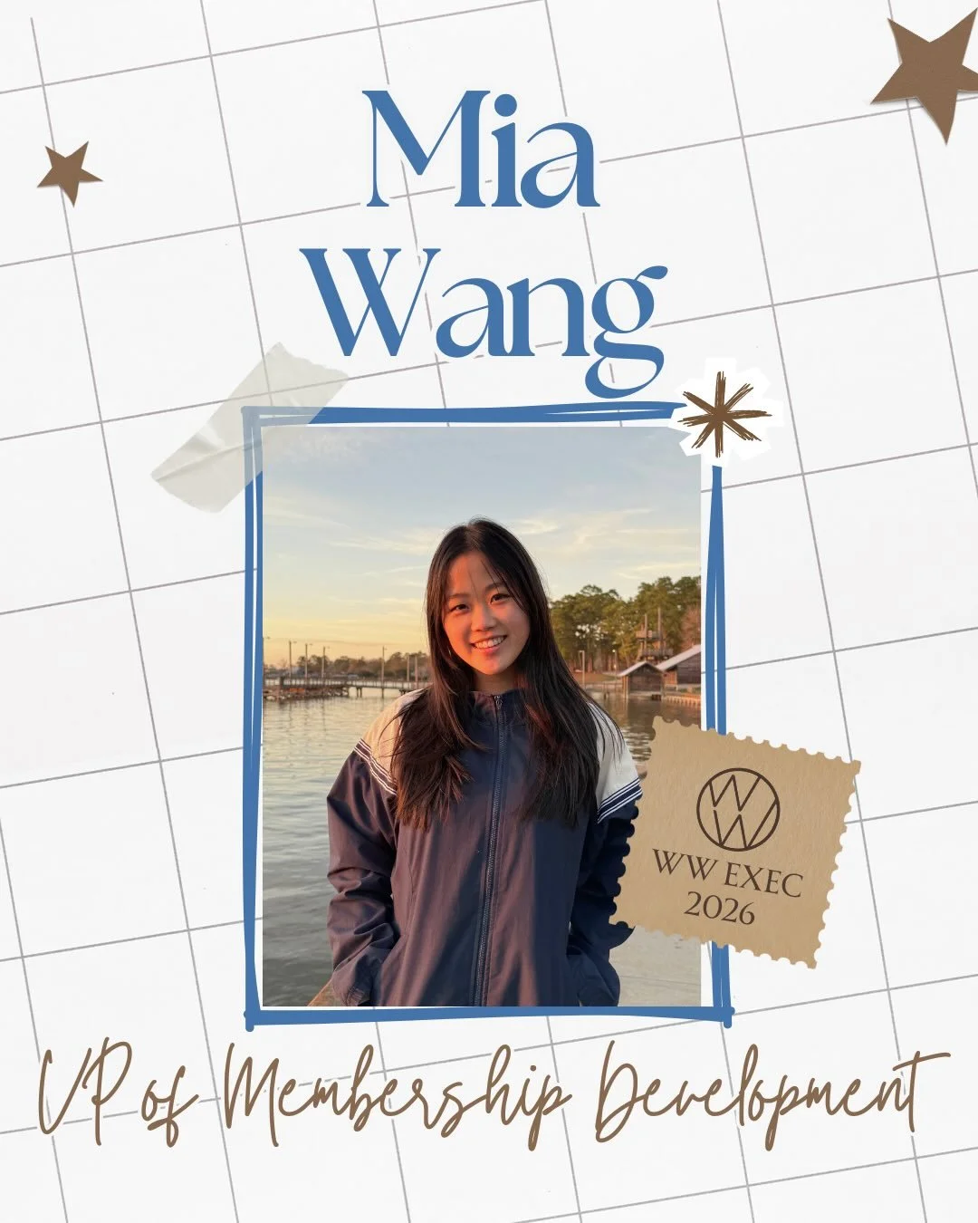 Rounding out our 2026 Exec Board, we&rsquo;re excited to introduce everyone to Mia, our new VP of Membership Development!! 💙