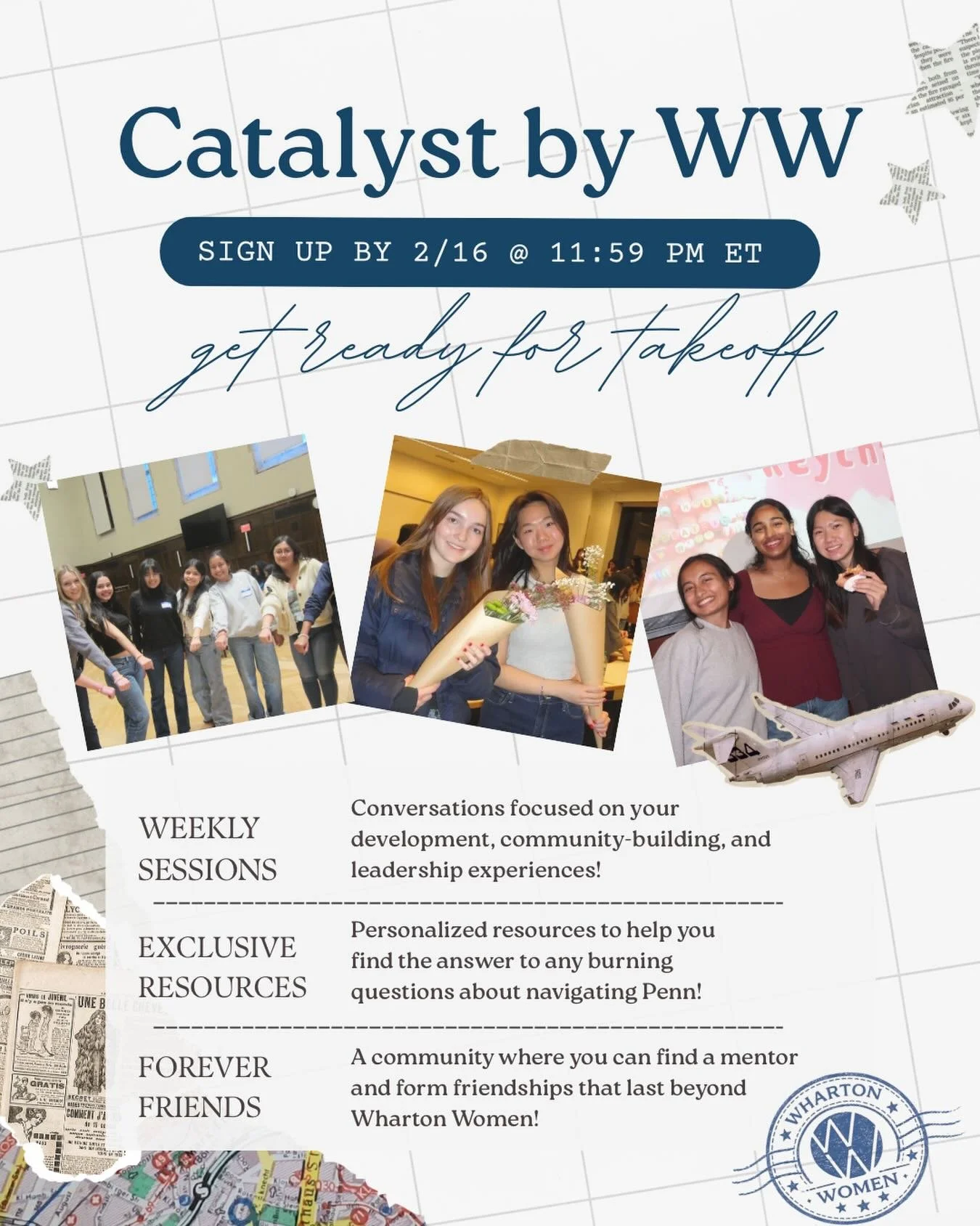Get ready for takeoff with CATALYST!! Catalyst is one of WW&rsquo;s wonderful programs with weekly sessions, exclusive resources, and lasting connections to help you grow professionally and personally. 💙
Sign up through our link in bio by Monday Feb