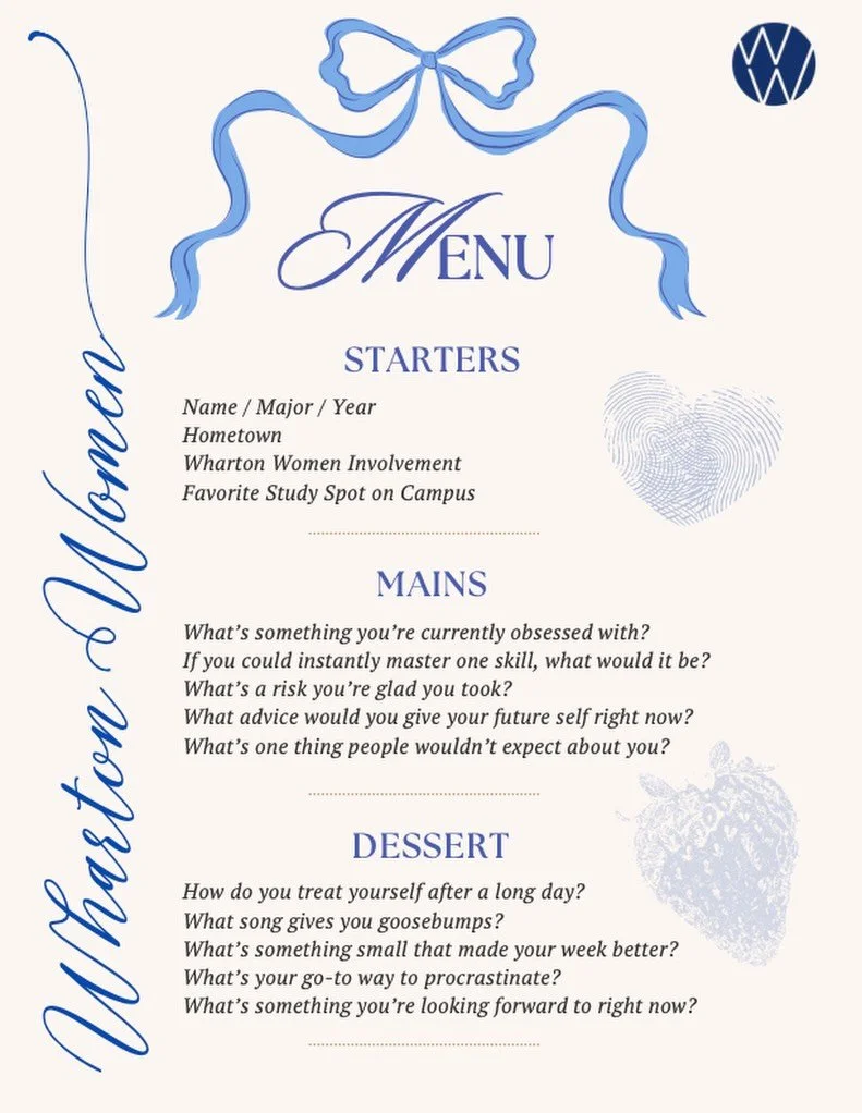 We&rsquo;re excited to kick off Wharton Women&rsquo;s Spring Restaurant Week, from Monday April 13th-Thursday April 16th! Get ready for a hearty meal and good conversation!