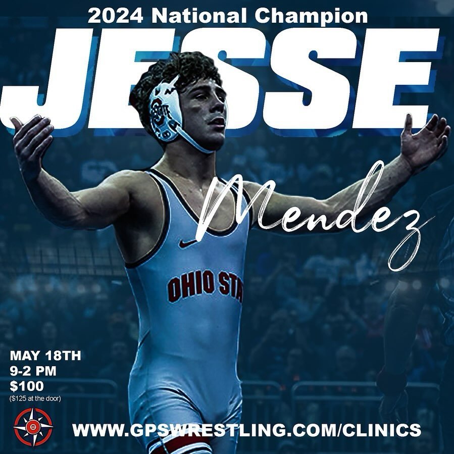 Fresh off his 2024 NCAA Championship season 𝐉𝐞𝐬𝐬𝐞 𝐌𝐞𝐧𝐝𝐞𝐳 is coming to the club May 18th‼️ Register now to reserve your spot &bull; See you all there. #GPSwrestling🧭