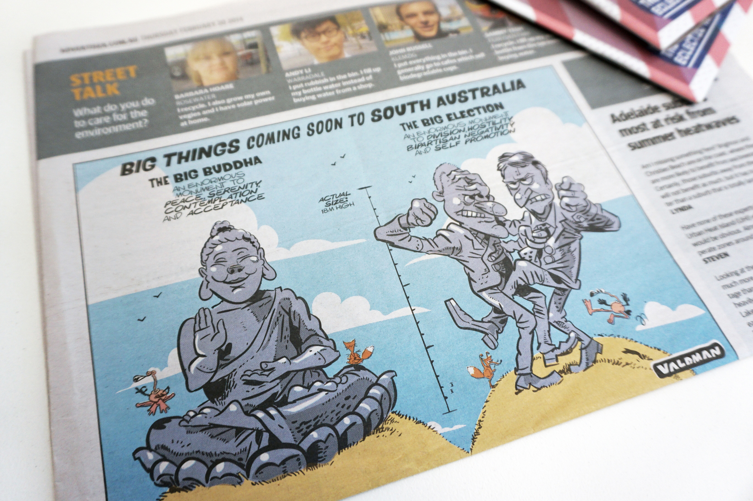 Valdman cartoon from the Advertiser