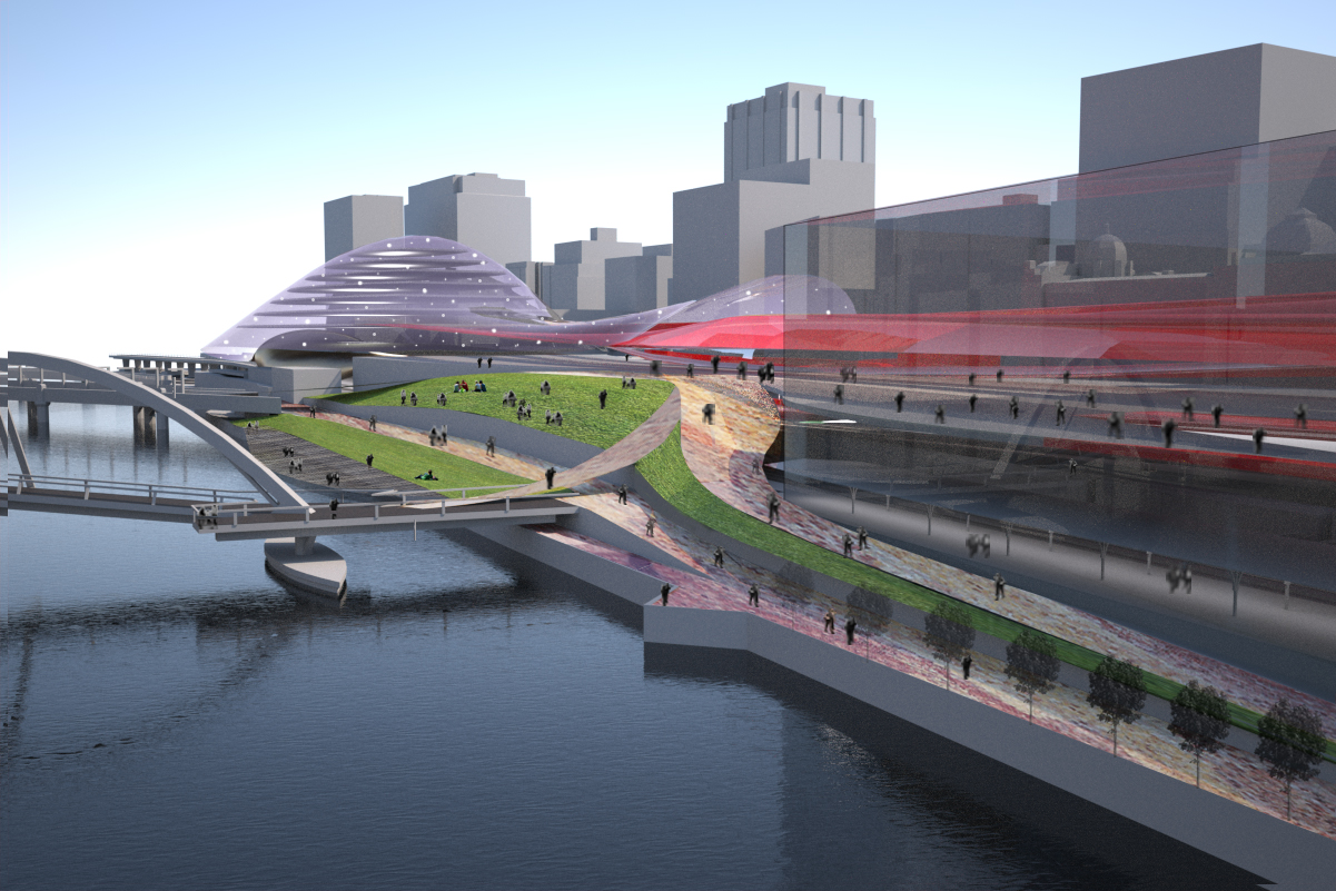 Redesigned layouts open up the train station to the riverfront 