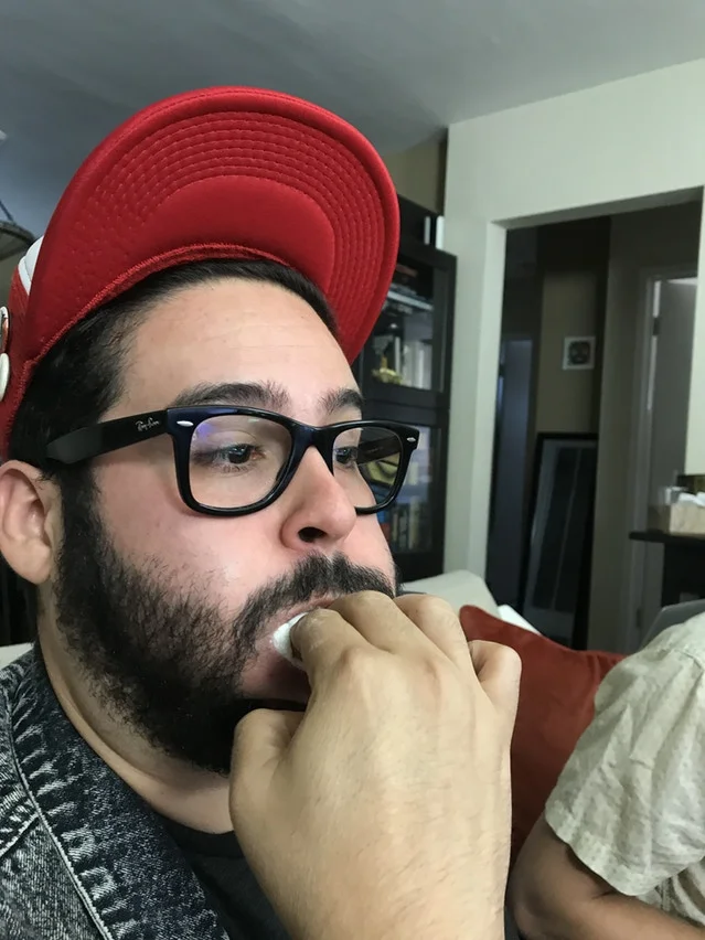 Steve Zaragoza playing chubby bunny on our Full Moon Livestream