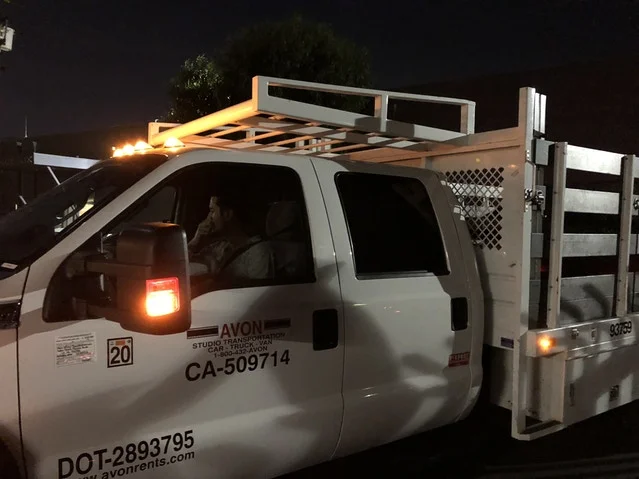 Joey driving the MASSIVE truck towing the generator to our next location