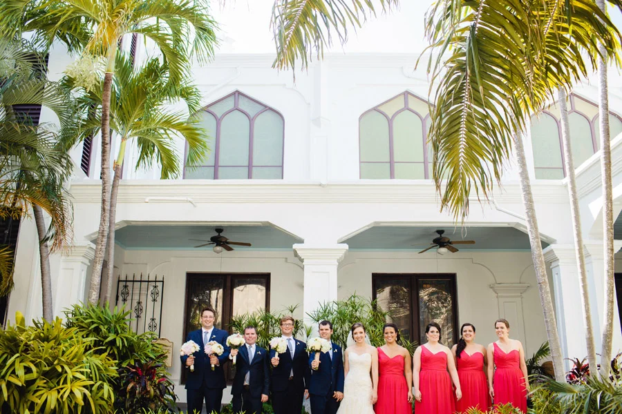 fun wedding party at a destination key west florida wedding at the hemingway house