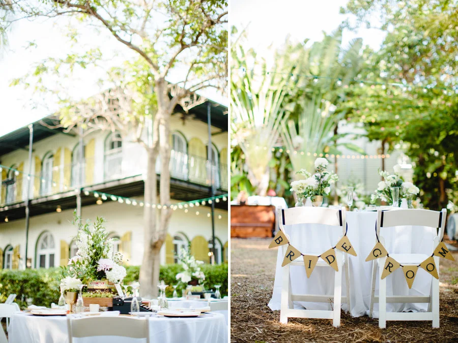rustic chic wedding details at hemingway home key west florida, destination photographer