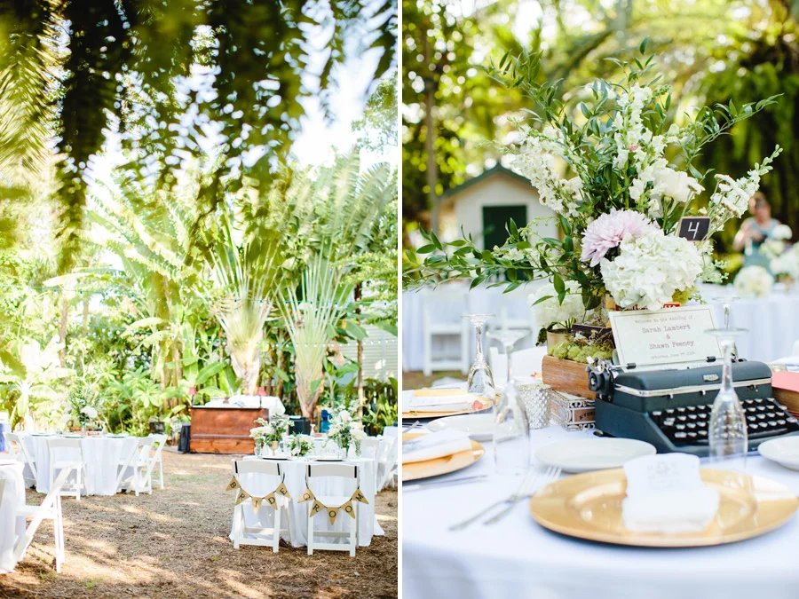 rustic chic wedding details at hemingway home key west florida, destination photographer