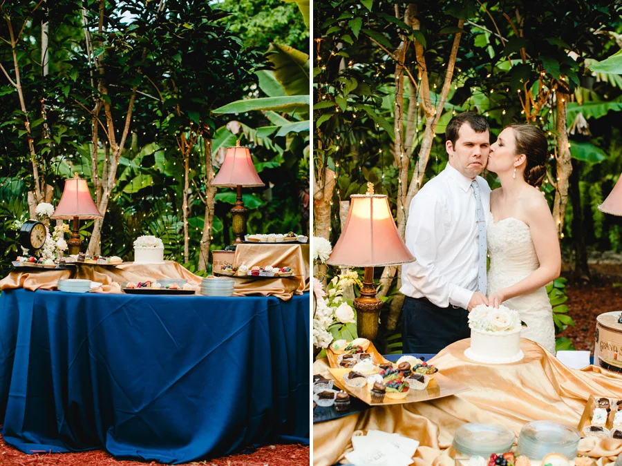 lovely and vintage inspired hemingway home key west florida destination wedding cake cutting