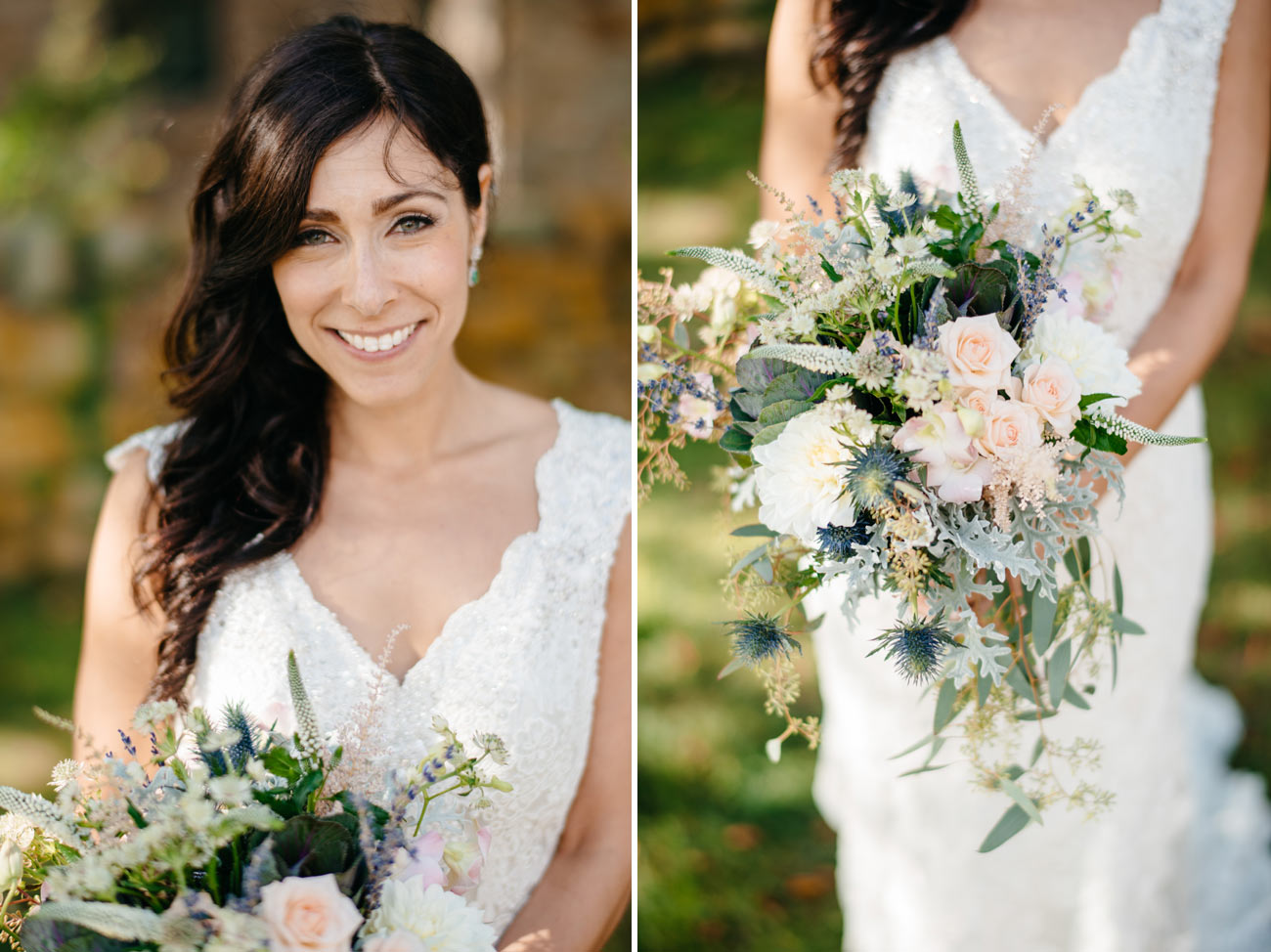 stunning bride with beautiful flowers by sage floral studio