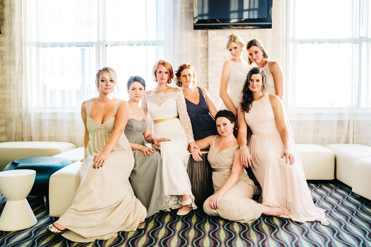 awesome and creative bridesmaid portrait at eve at the b.o.b. in michigan club