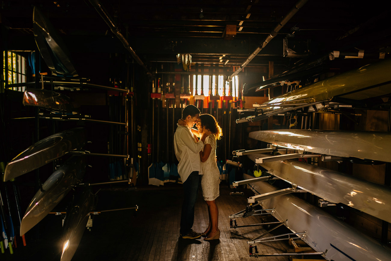 dark and beautiful cambridge boat house portraits charles river engagement session