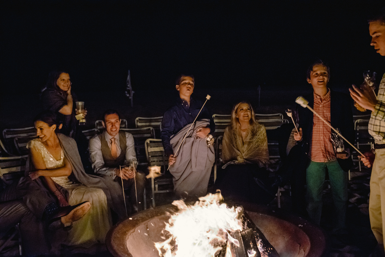 fire pit after party on the beach in the cape