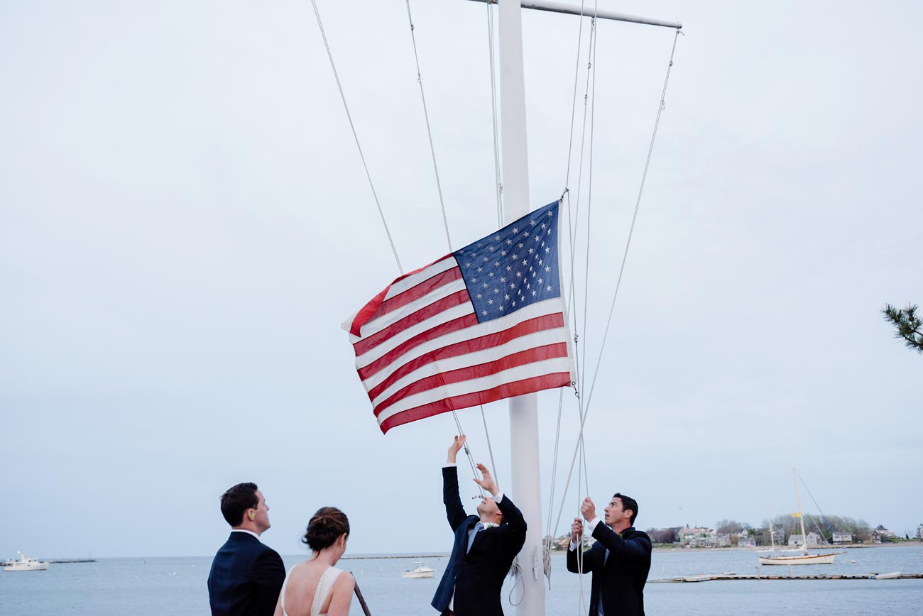 taking down a flag at weddings after the cannon