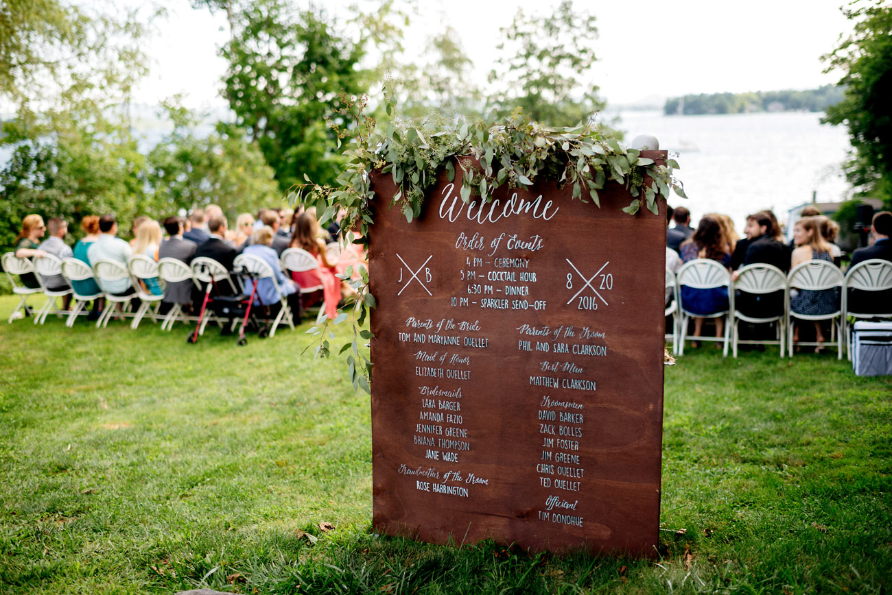 wolfeboro inn wedding ceremony sign inspiration