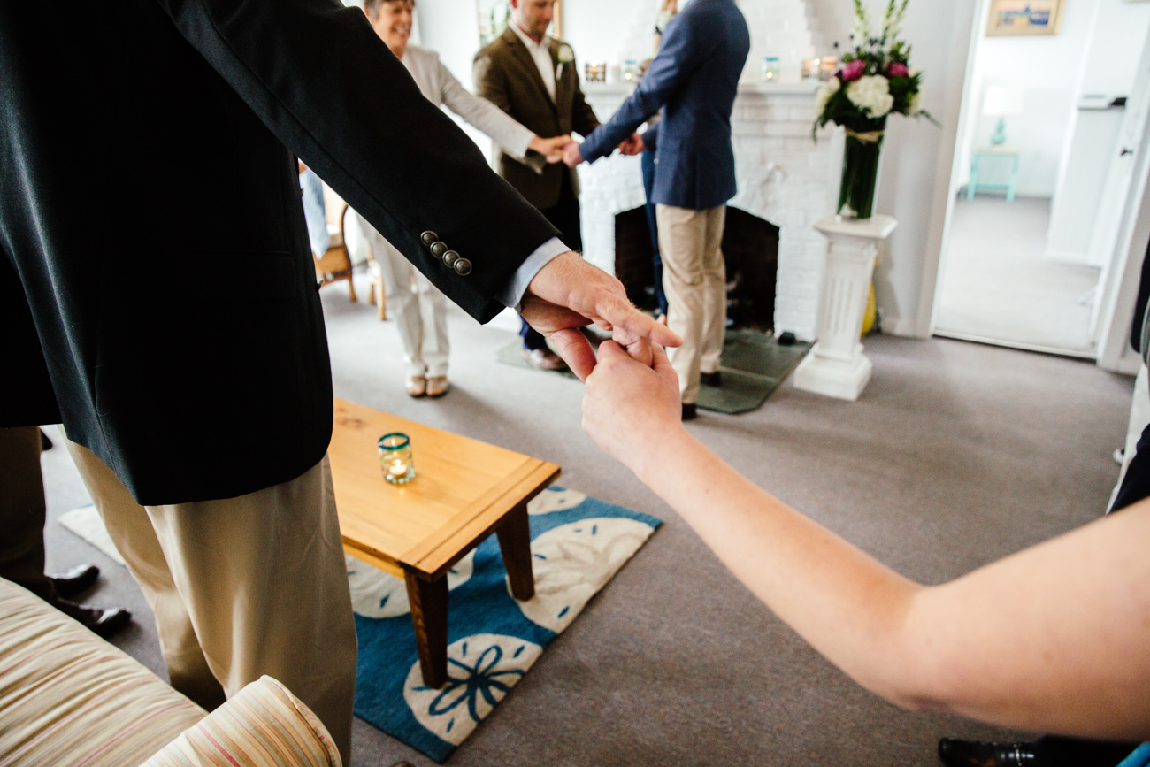 sweet intimate wedding ceremony in provincetown, ma