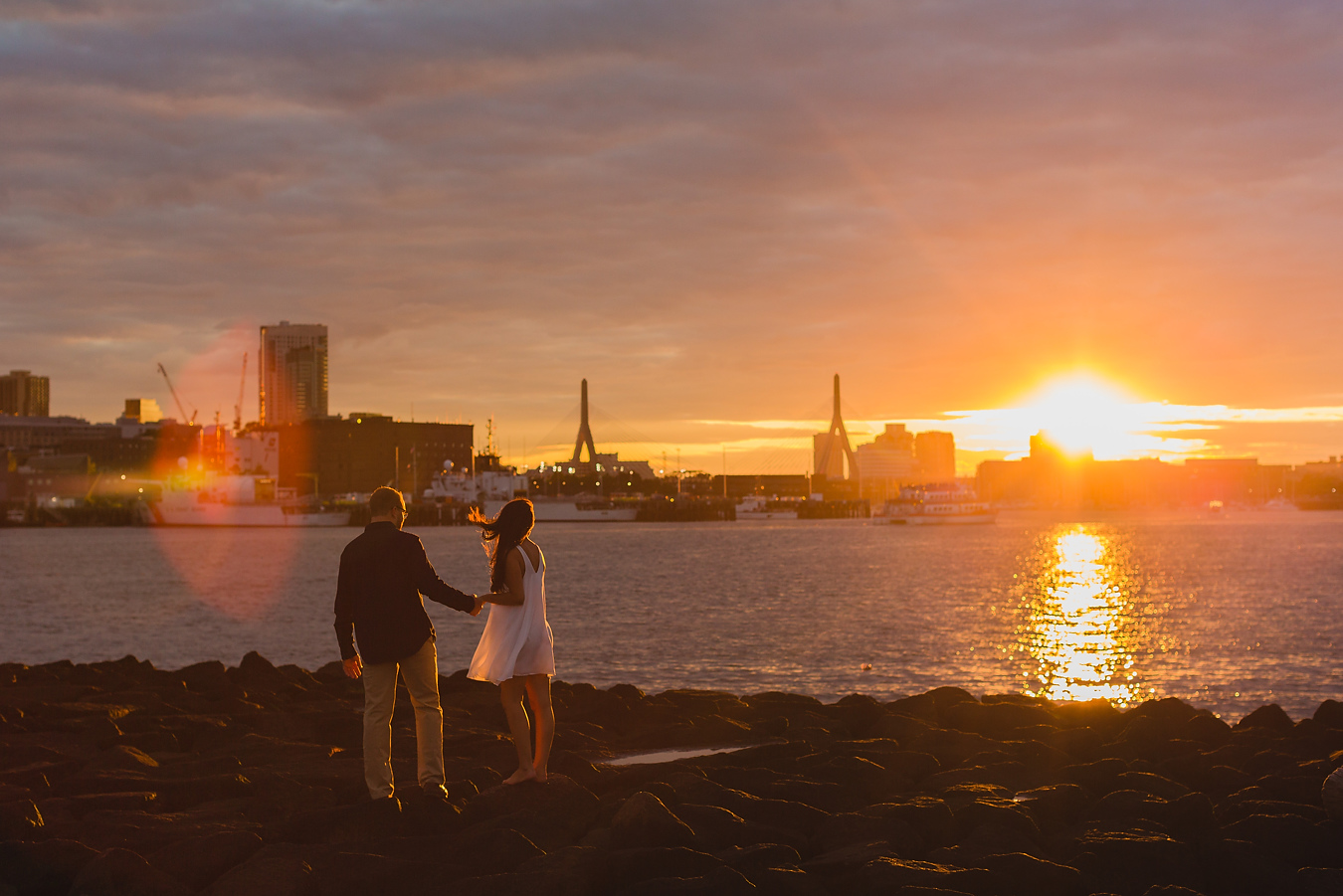 boston sunset engagements