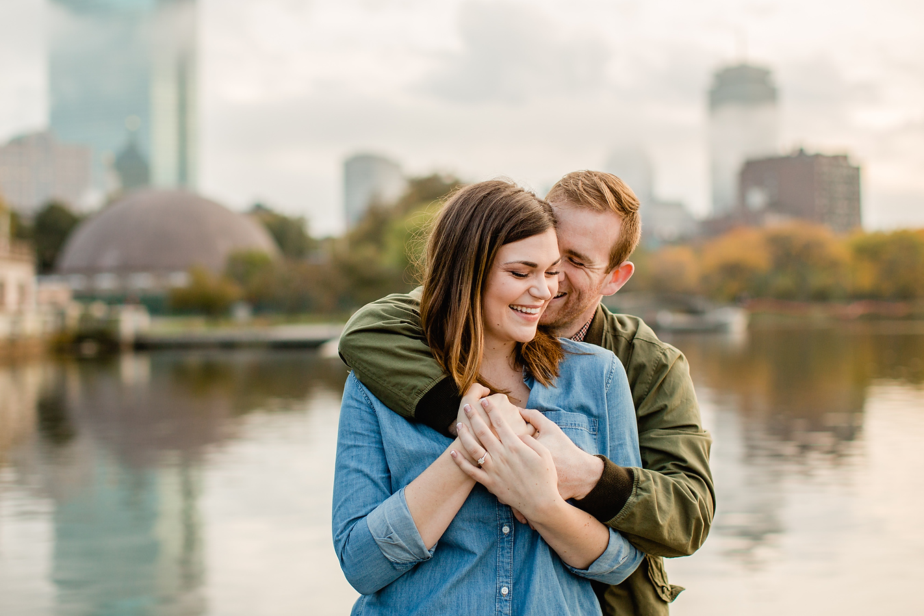 boston skyline engagement session with views