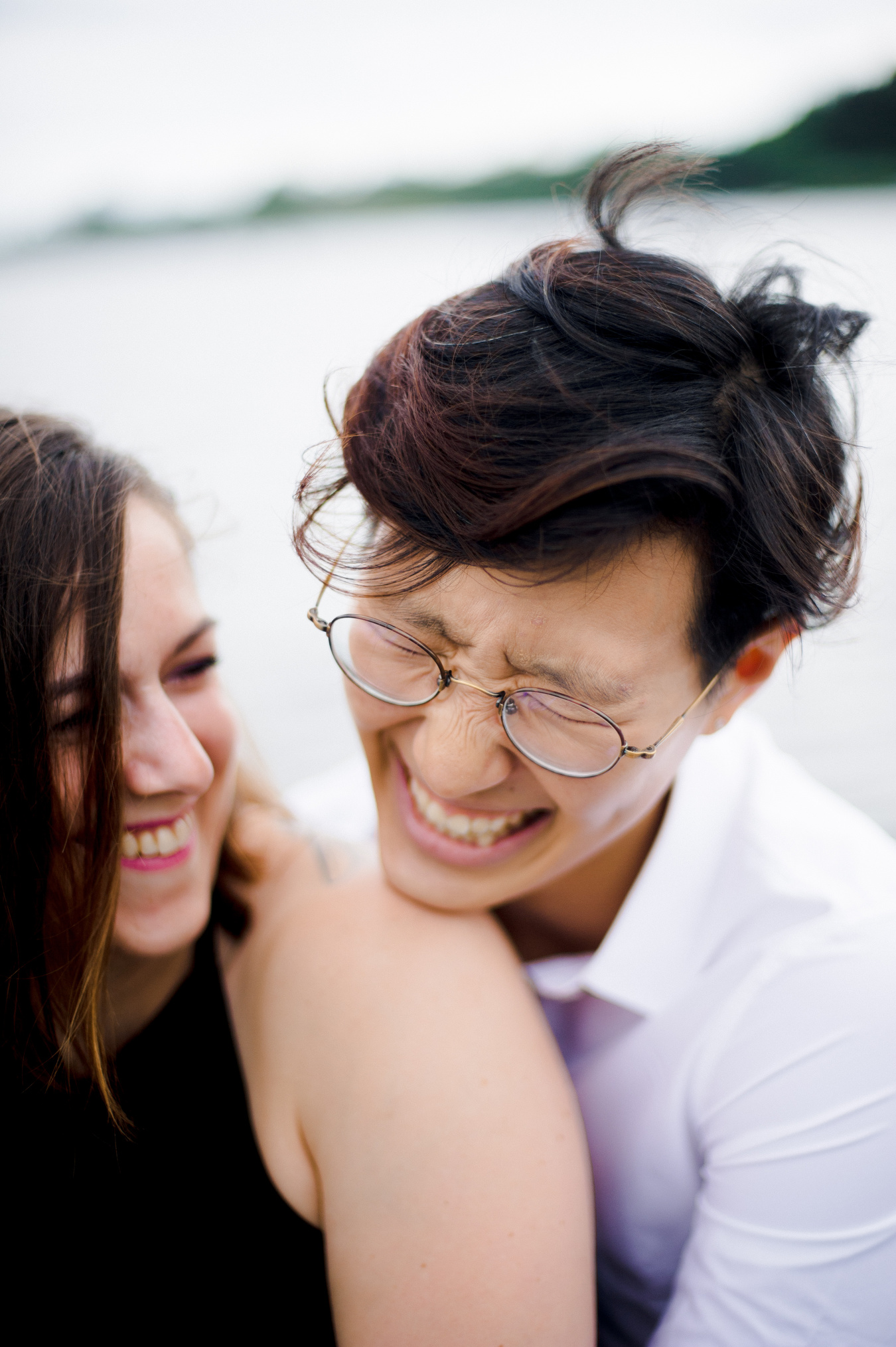 fun lifestyle engagement session on the water in Boston