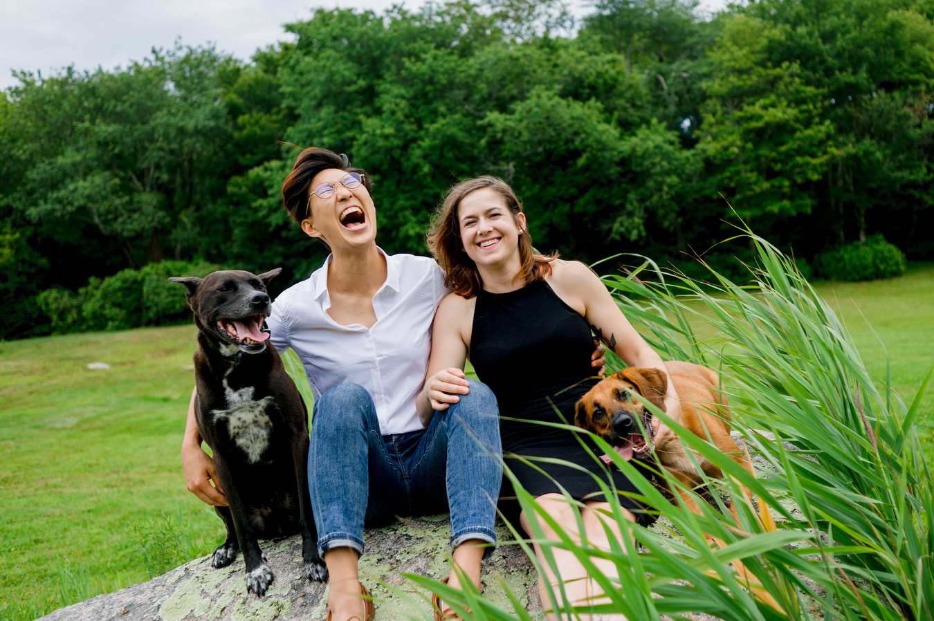 same sex couple at their lifestyle engagement session