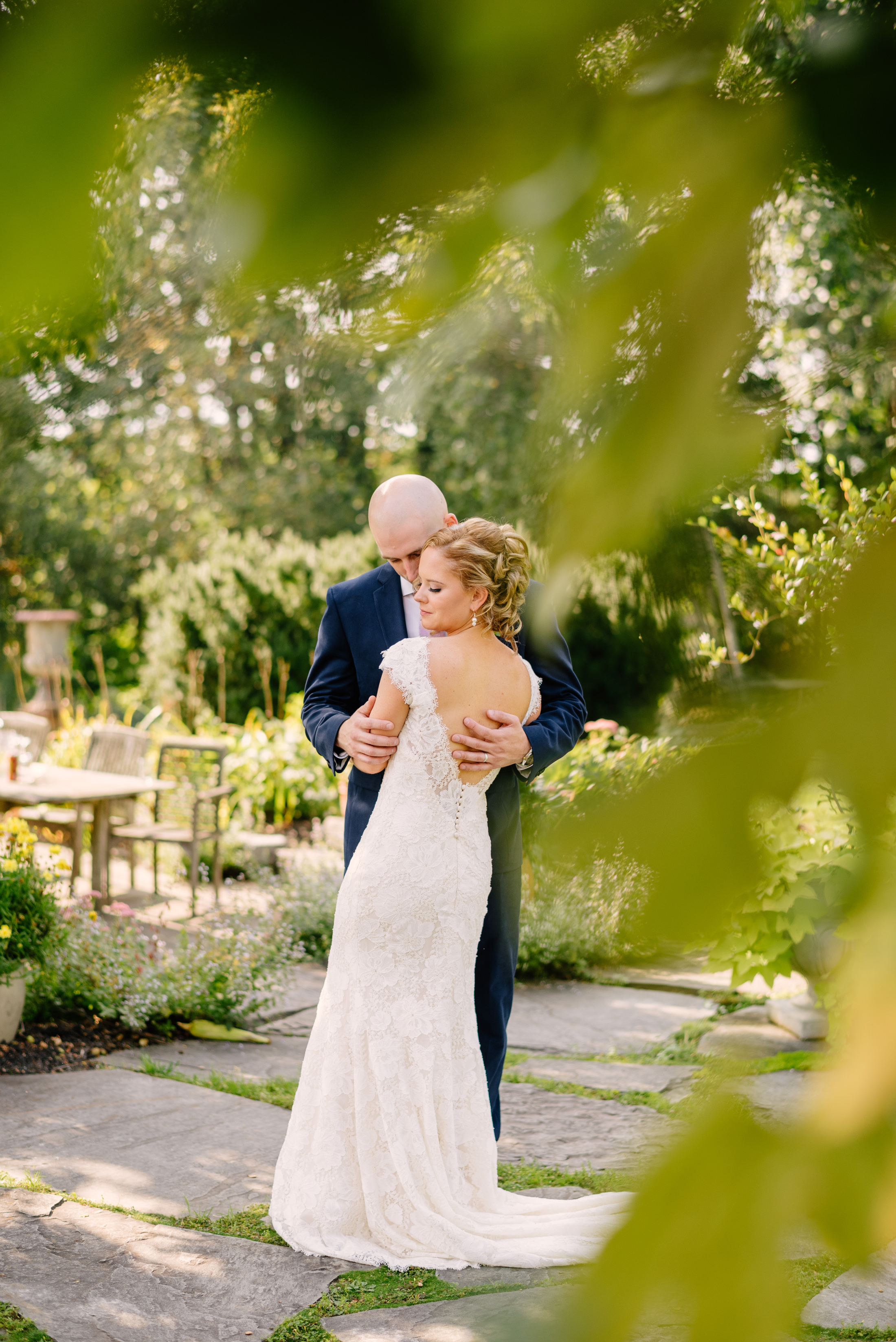 stunning wedding portrait of a couple at the Herb Lyceum in groton, massachusetts
