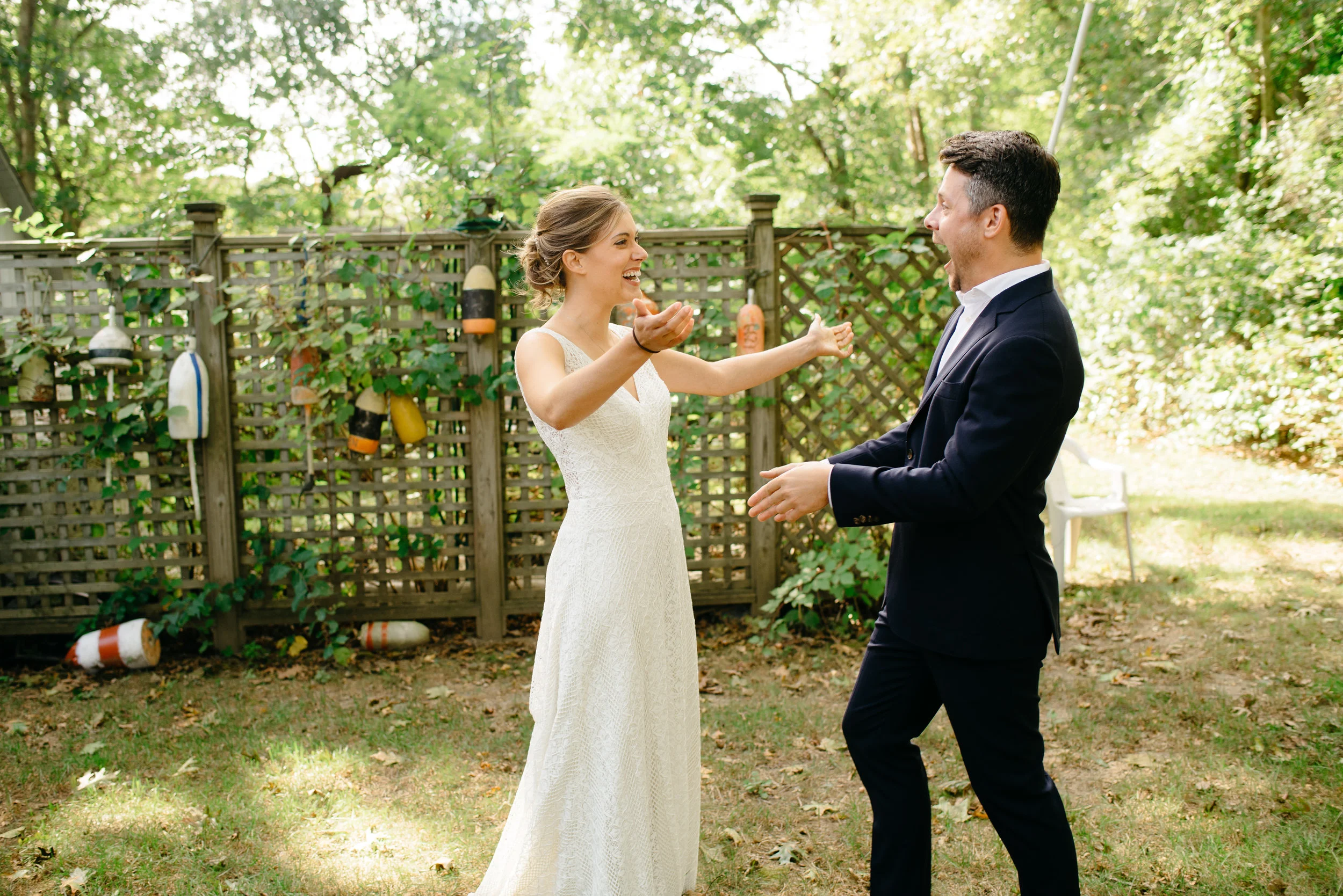 Kelly &amp; Tim's Clam bake backyard Wedding on Cape cod